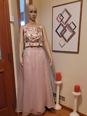 LC Lauren Conrad Blush Pink Satin Dress Set